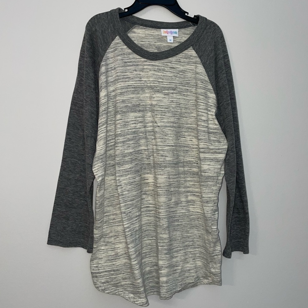 LulaRoe Randy  Medium Baseball Jersey Top Gray